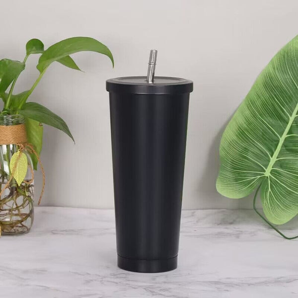 Vaso Térmico Tumbler 750 ml Tapa y Bombilla Lila