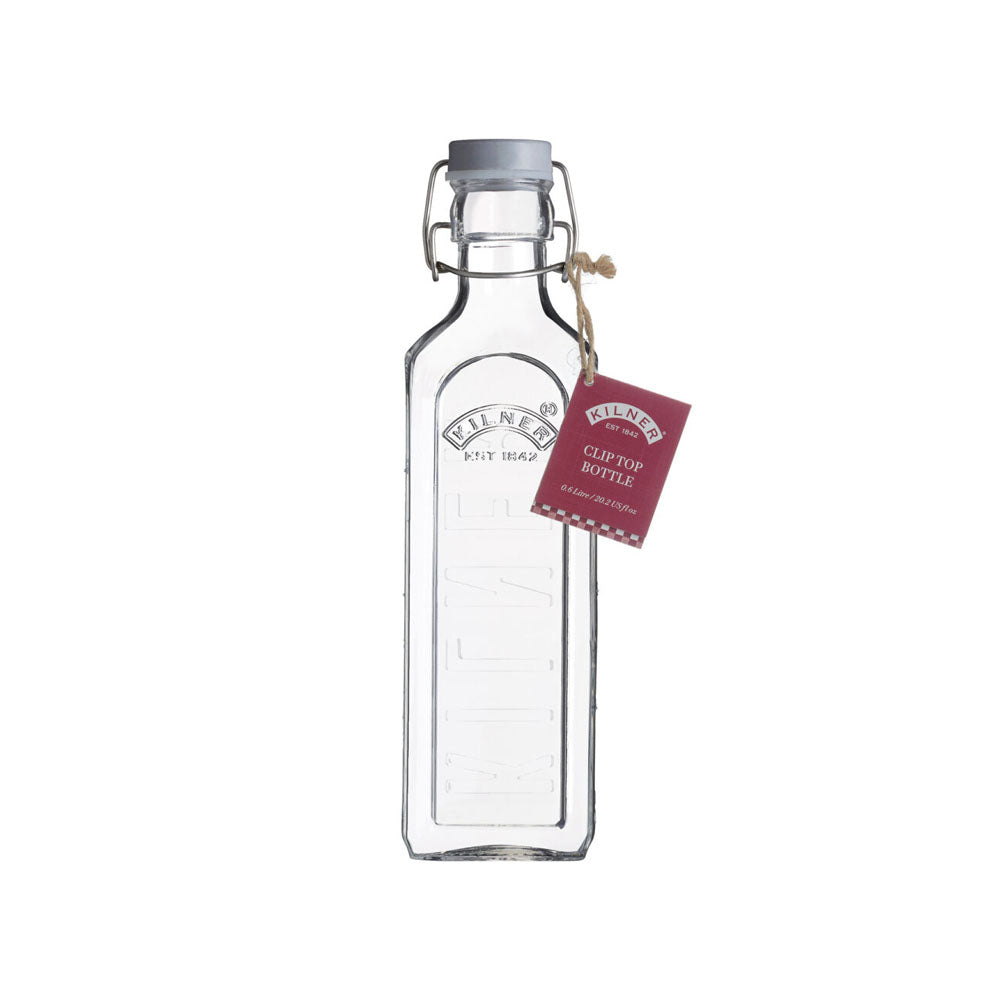 Botella Tapa Gris con Cierre Clip 0.6 L KILNER- Depto51
