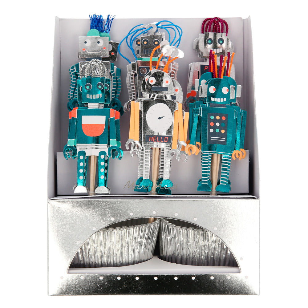 Kit para Cupcakes Robots MERI MERI- Depto51
