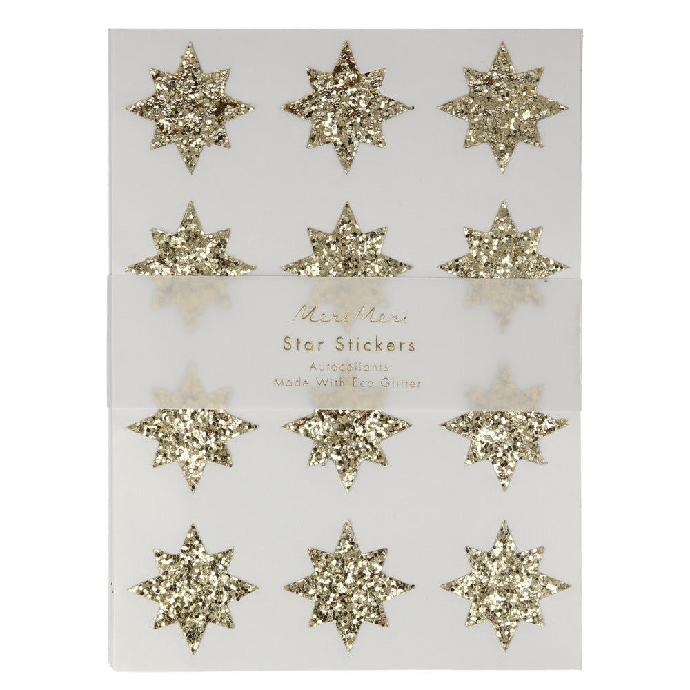 Hojas de Sticker Estrellas Eco Glitter Dorado MERI MERI- Depto51