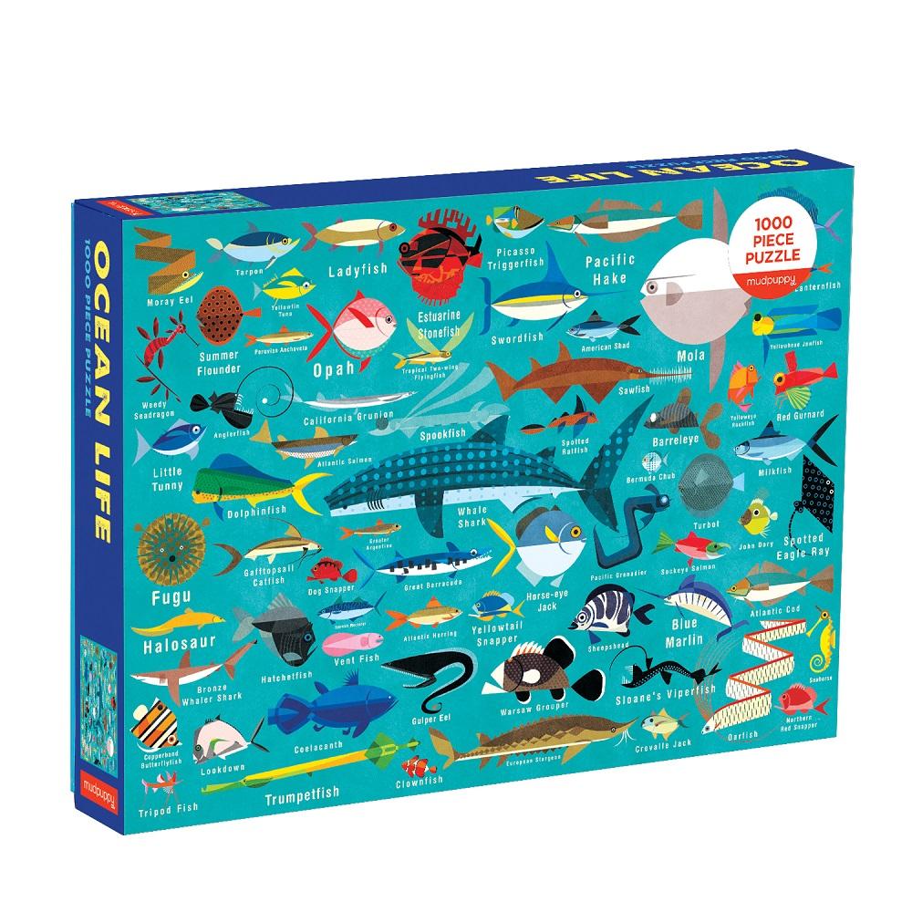 Puzzle Familiar Vida del Océano 1000 piezas MUDPUPPY- Depto51