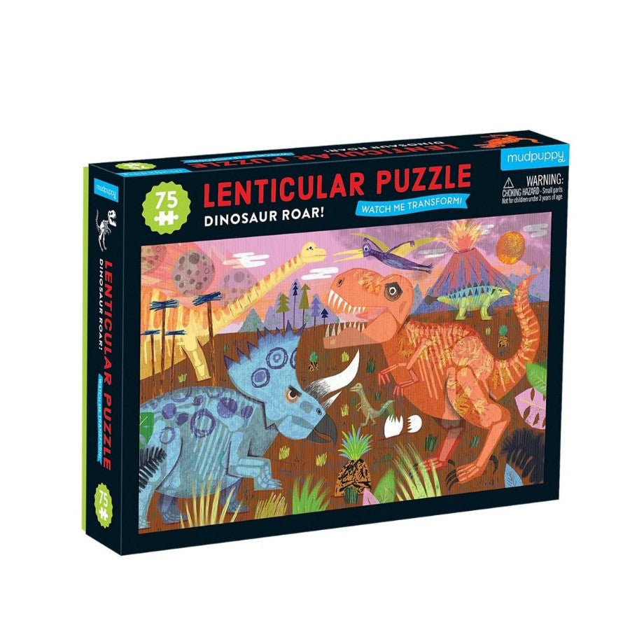 Puzzle 75 Piezas Lenticular Rugido de Dinosaurio MUDPUPPY- Depto51