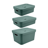 Set de 3 Cajas Cube Verde Oscuro