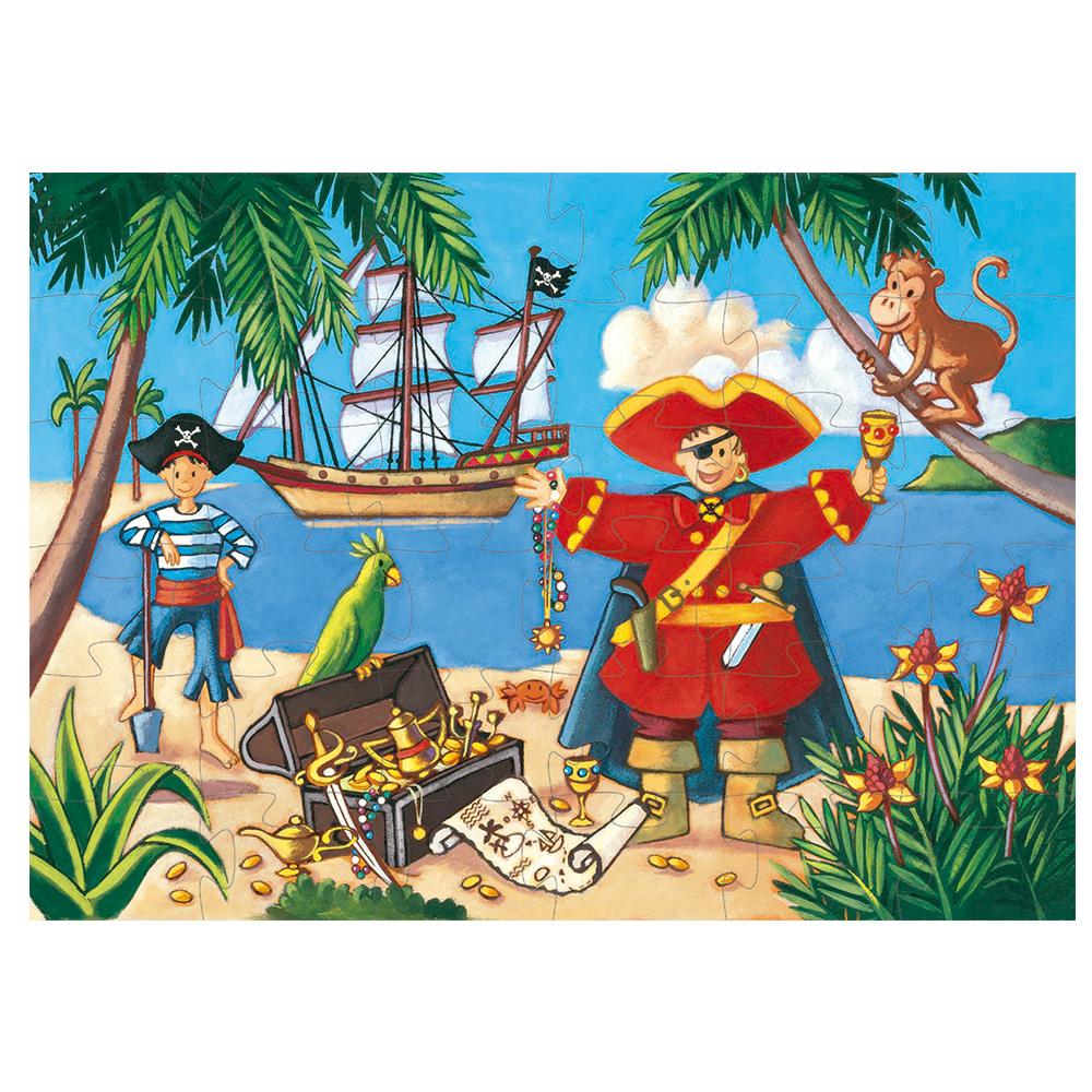 Puzzle El Pirata y Su Tesoro 36 Piezas DJECO- Depto51