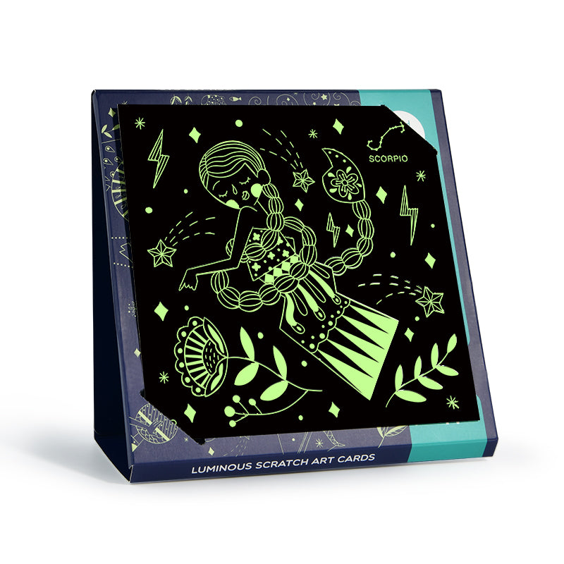 Scratch Art Card Brilla en la Oscuridad Constelaciones MIDEER- Depto51