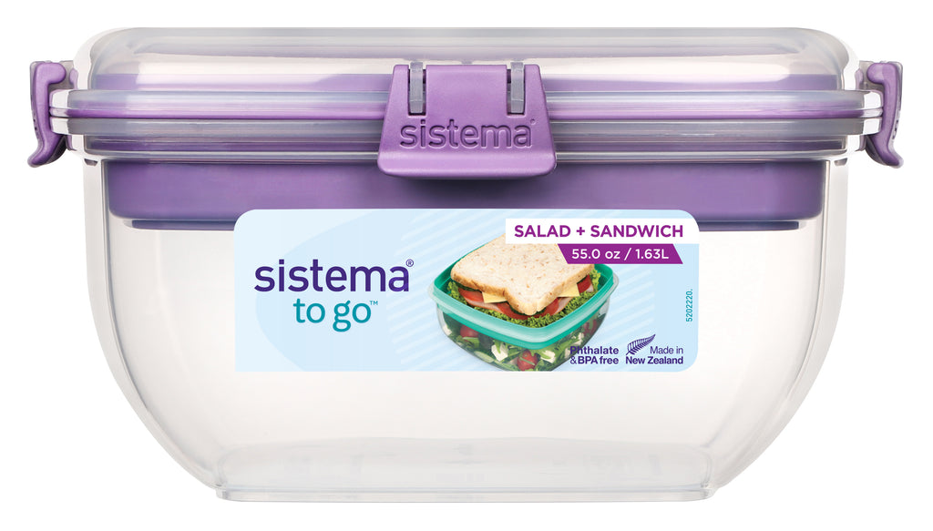 Set de 4 Herméticos To Go para Ensalada + Sandwich Sistema 1.63 L SISTEMA- Depto51