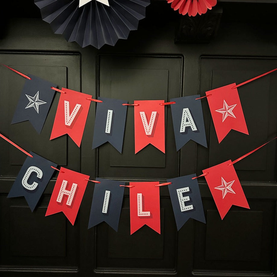Guirnalda Fiestas Patrias Viva Chile INDIGO DE PAPEL- Depto51