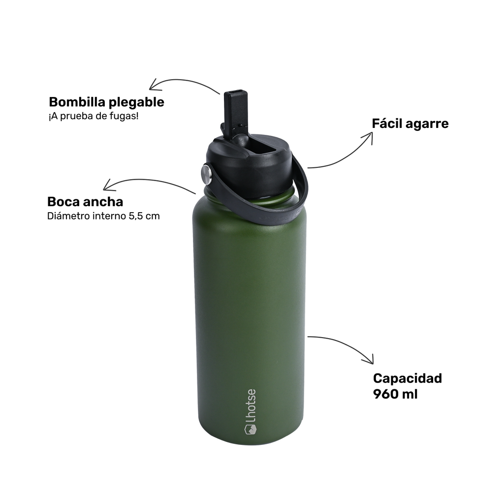 Botella Térmica Insulada Lhotse Hydro 960 ml Verde LHOTSE- Depto51