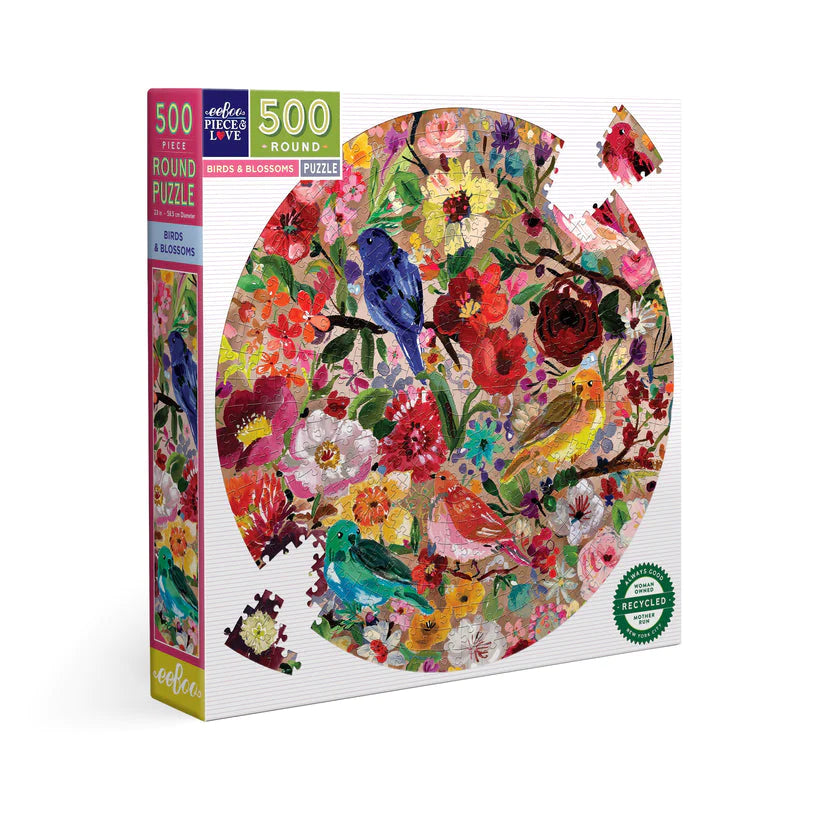 Puzzle 500 Piezas Redondo Birds & Blossoms EEBOO- Depto51