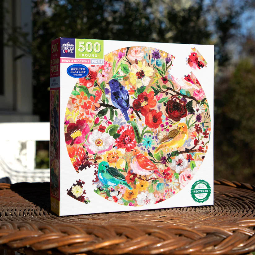 Puzzle 500 Piezas Redondo Birds & Blossoms EEBOO- Depto51