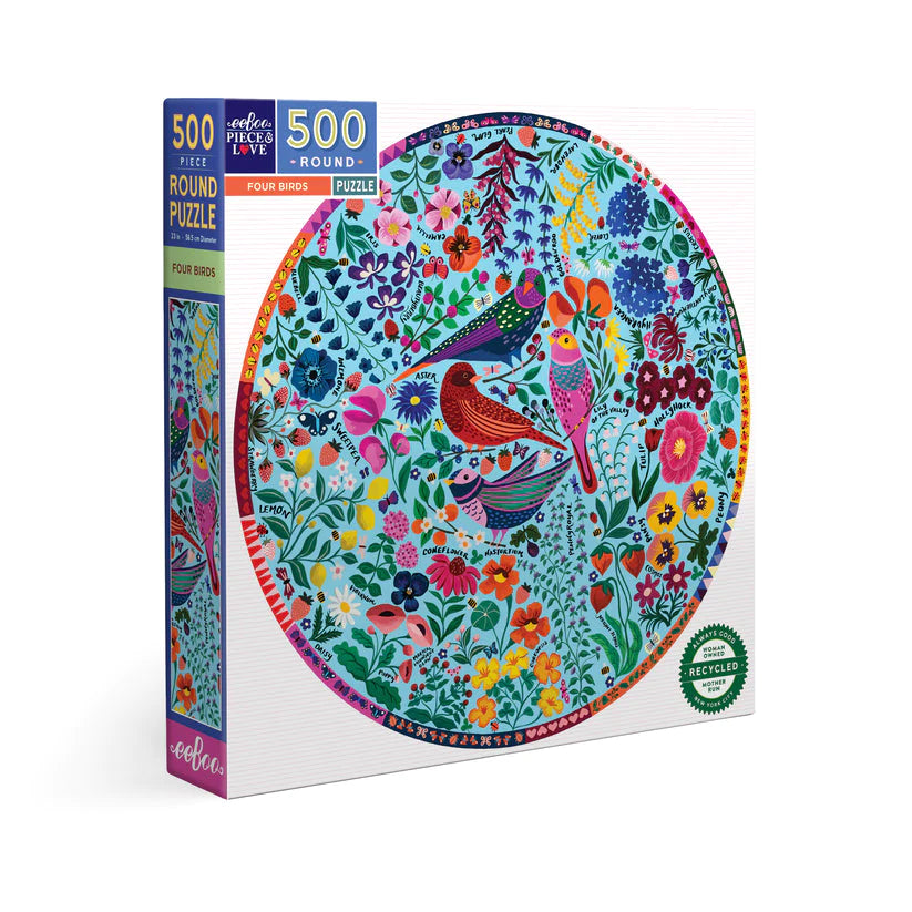 Puzzle 500 Piezas Redondo Four Birds EEBOO- Depto51