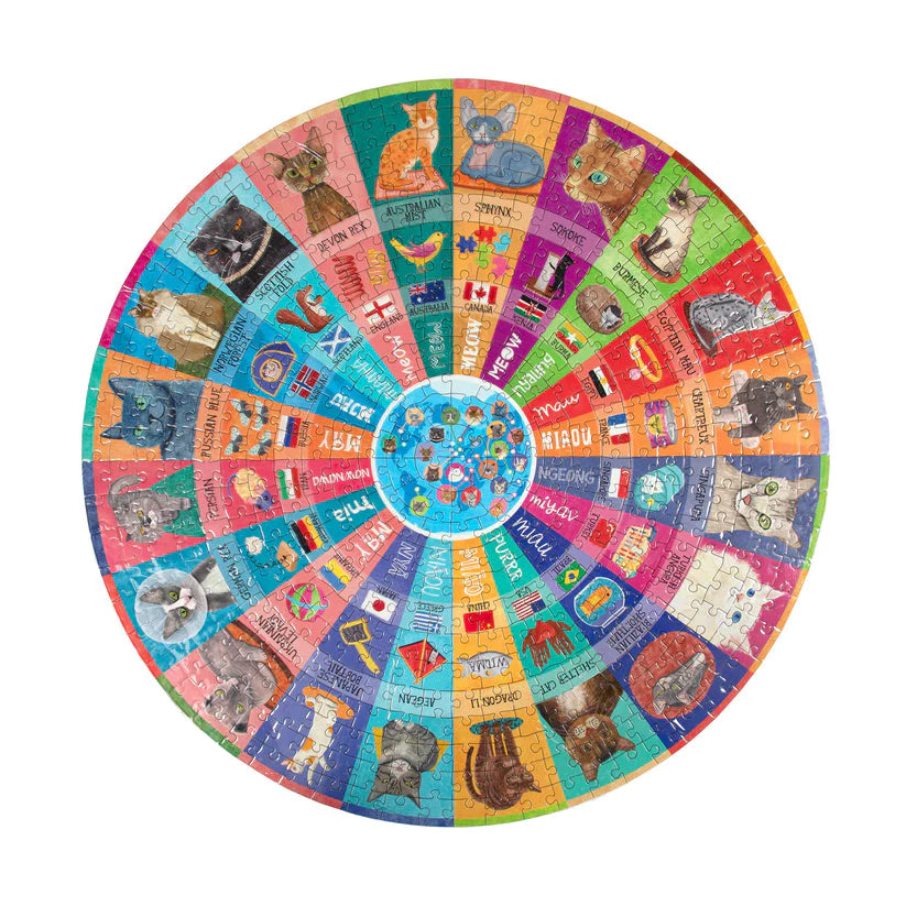 Puzzle 500 Piezas Redondo Cats Of The World EEBOO- Depto51