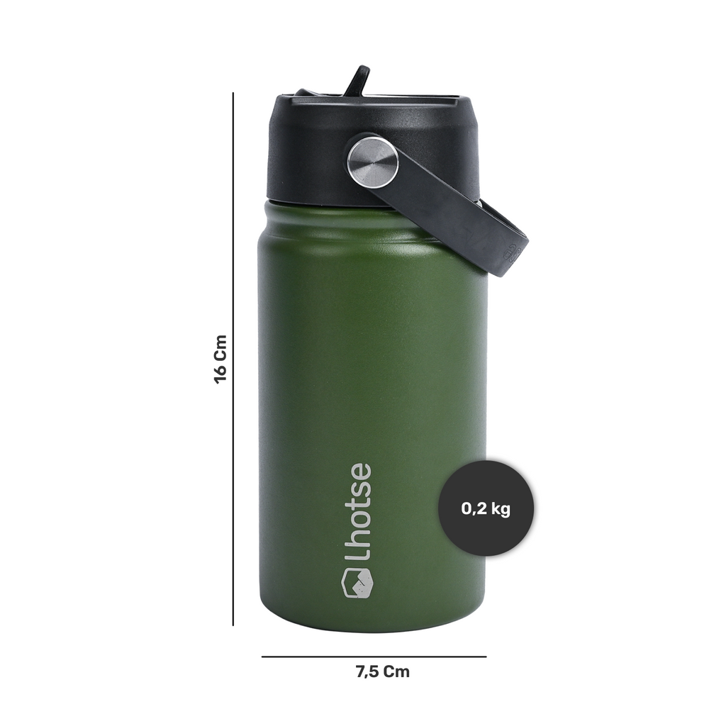 Botella Térmica Niño Hydro 360 ml Verde + 3 Tapas Lhotse LHOTSE- Depto51