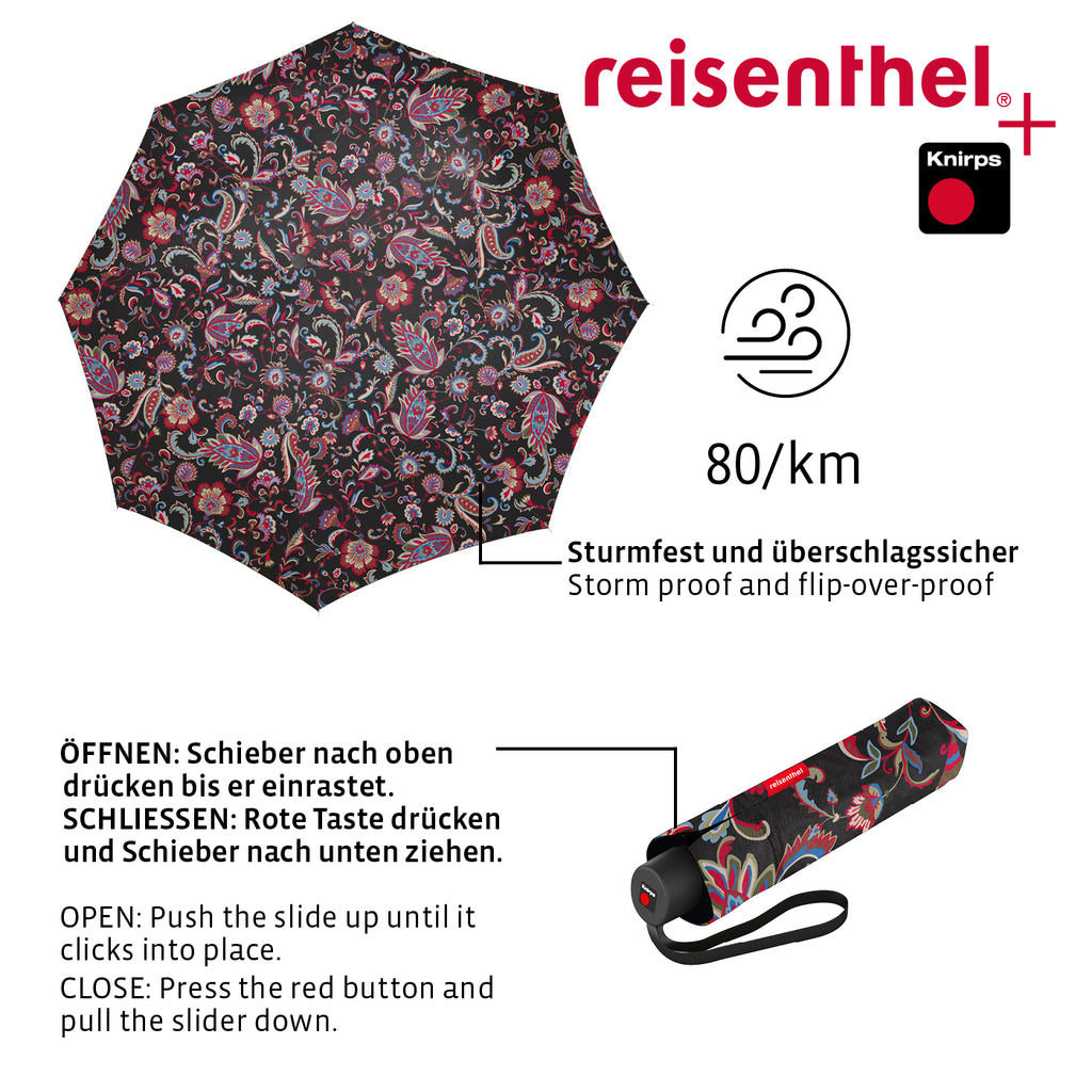 Paraguas Umbrella Pocket Classic Paisley Black REISENTHEL- Depto51