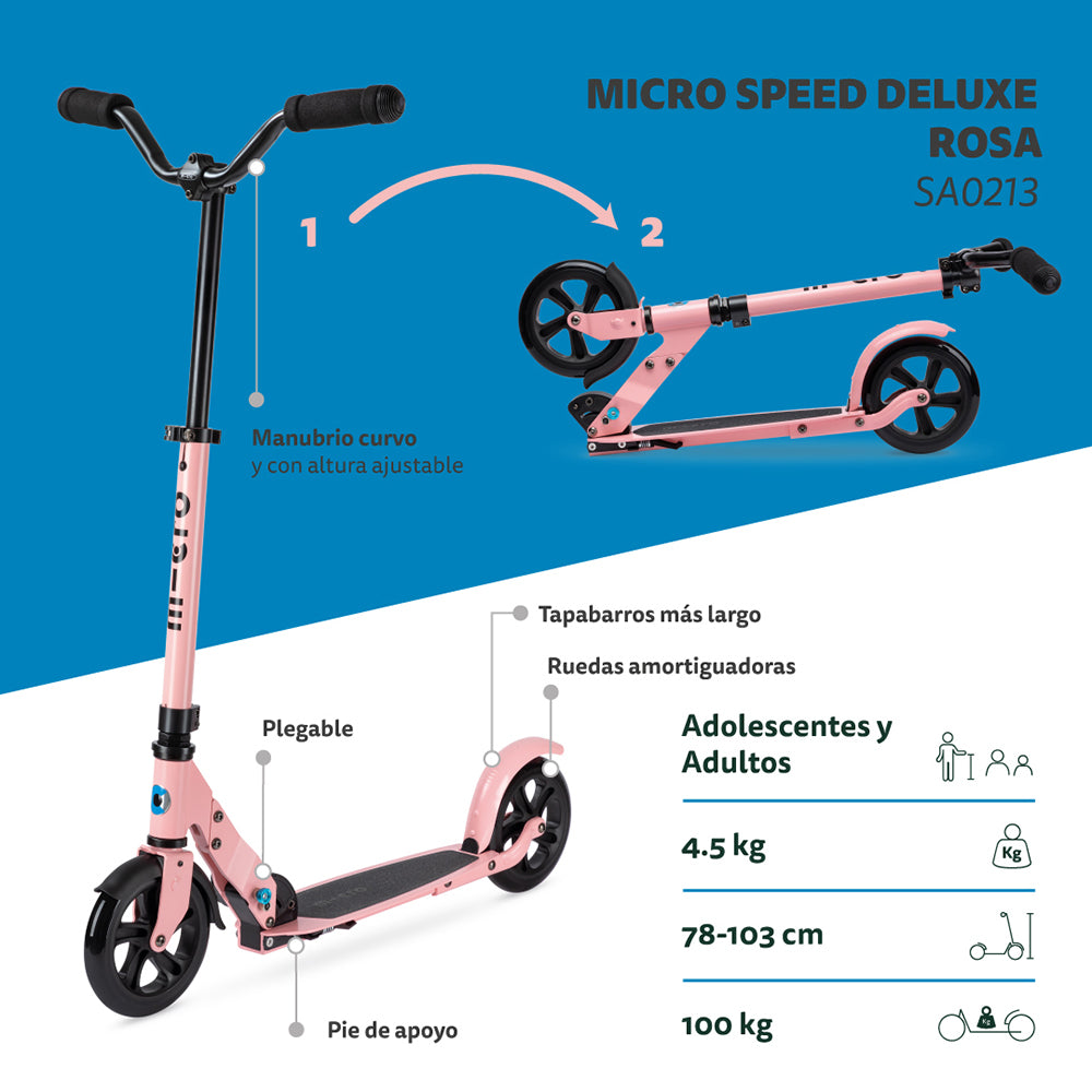 Scooter Speed Deluxe Rosa MICRO- Depto51