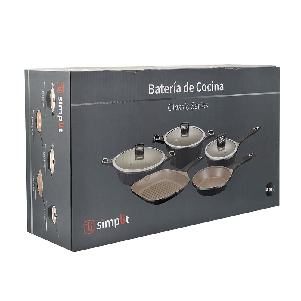 Batería de Cocina Antiadherente Classic 8 Piezas SIMPLIT- Depto51