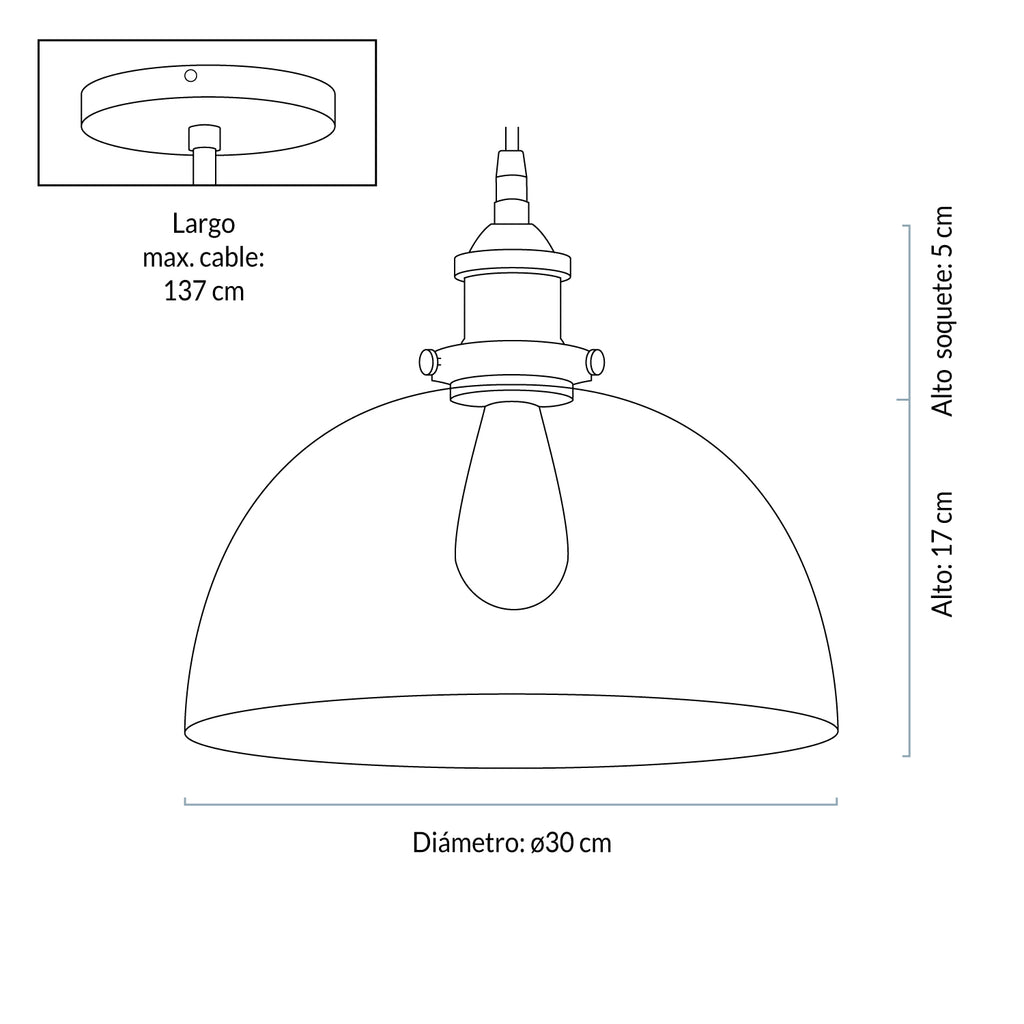 Lámpara de Colgar Domo Vidrio FORM DESIGN- Depto51