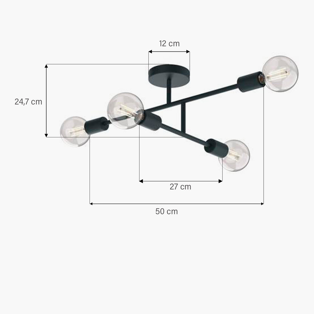 Lámpara de Techo Lexie X4 Negro FORM DESIGN- Depto51