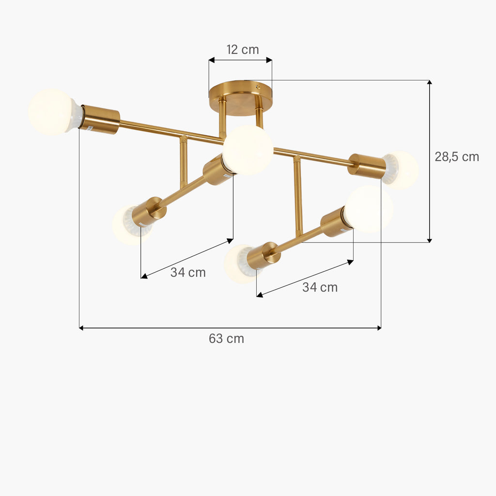 Lámpara de Techo Lexie X6 Bronce FORM DESIGN- Depto51