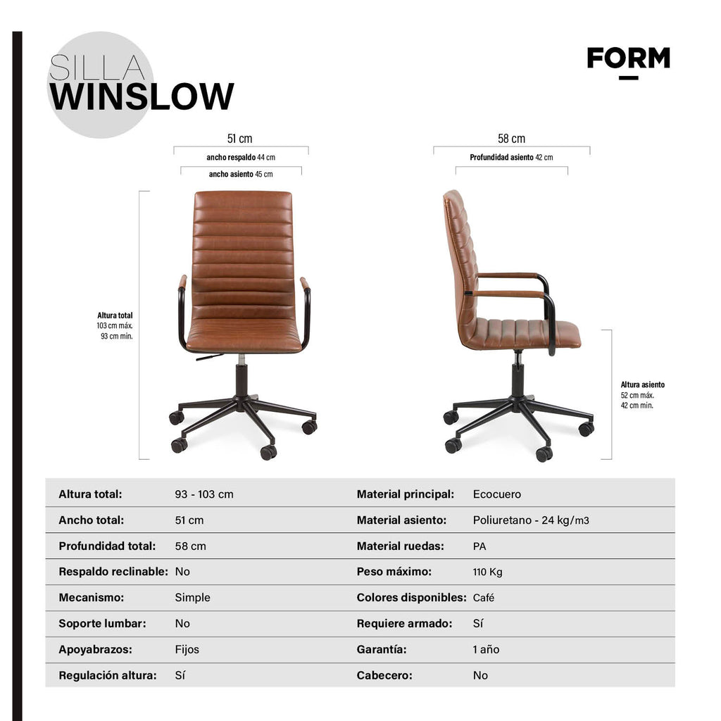 Silla Home Office Winslow FORM DESIGN- Depto51