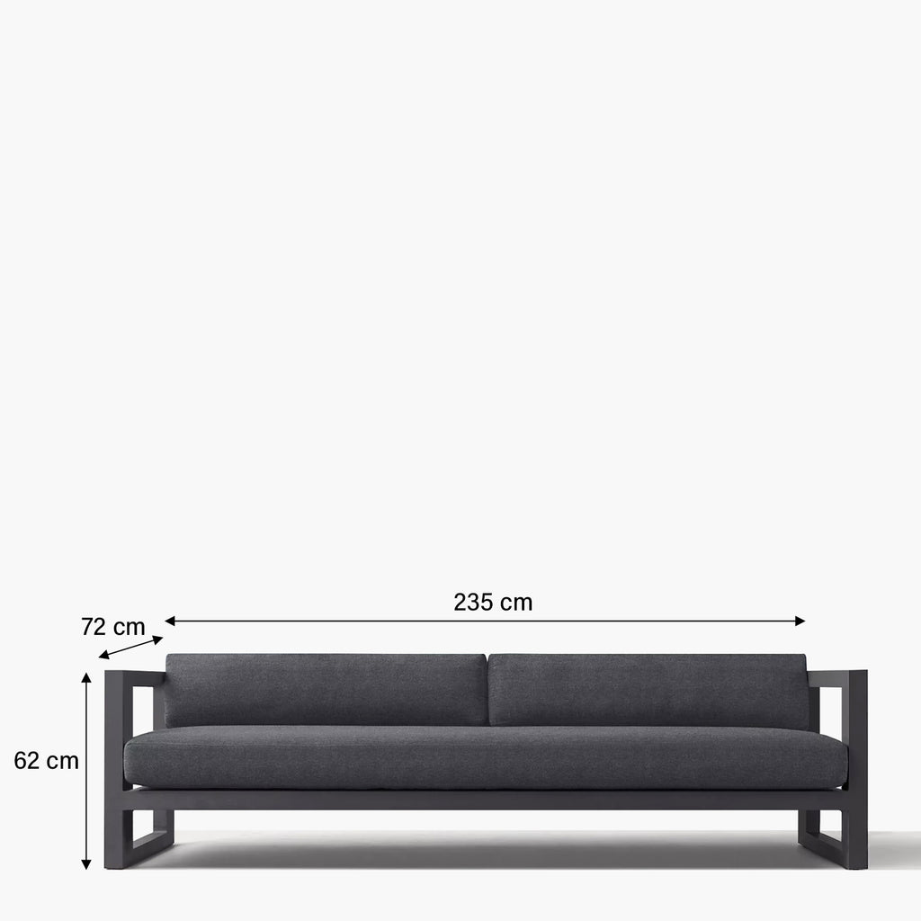 Sofa 3 Cuerpos Terraza Montego LT Gris Oscuro FORM DESIGN- Depto51