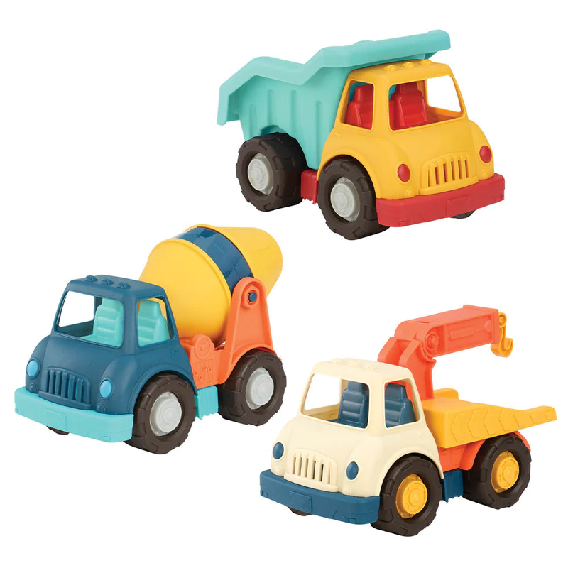 Set de Camiones de Basura, Remolque y Mezclador de Cemento WONDER WHEELS- Depto51