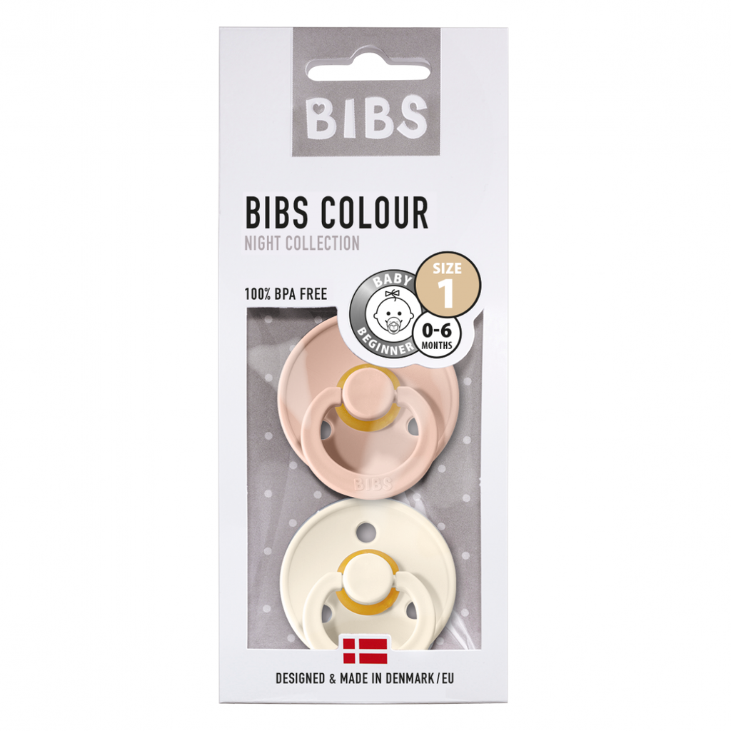 Set de 2 Chupetes Bibs Colour Talla 1 Blush/Ivory BIBS- Depto51