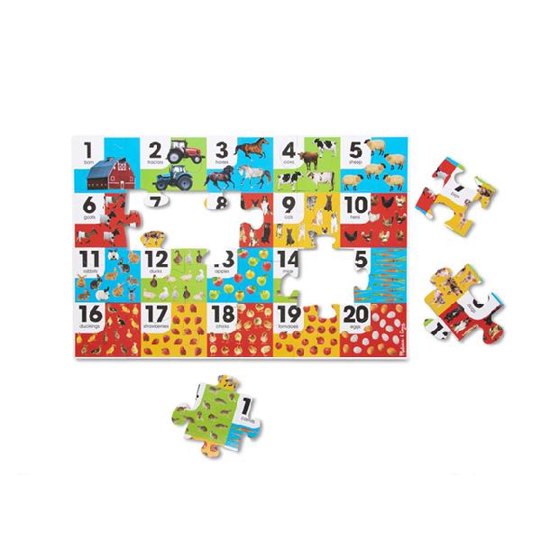 Puzzle Granja y Números 24 piezas MELISSA & DOUG- Depto51