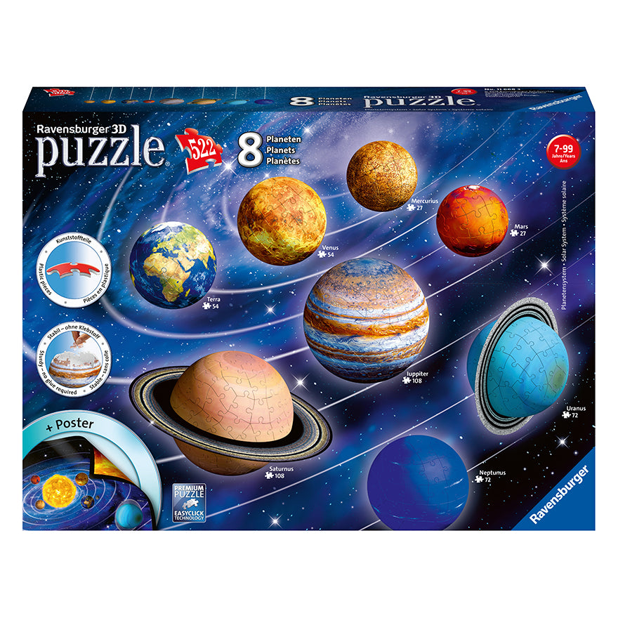 Puzzle 3D 522 piezas Sistema Solar RAVENSBURGER- Depto51