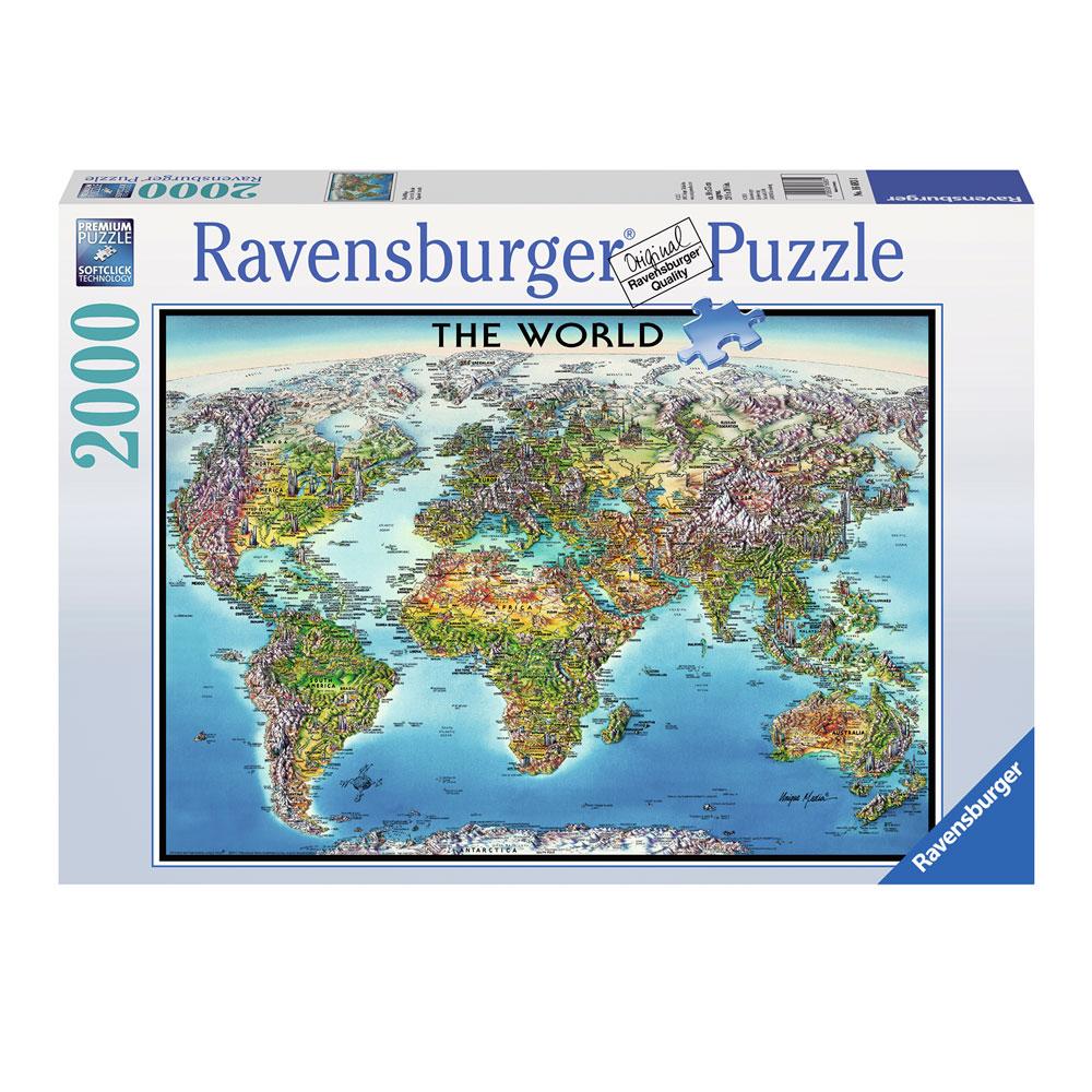 Puzzle 2000 Piezas Mapa del Mundo RAVENSBURGER- Depto51