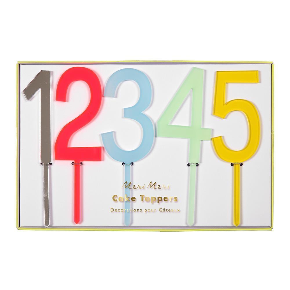 Set de 20 Toppers de Acrílico Números Multicolores MERI MERI- Depto51