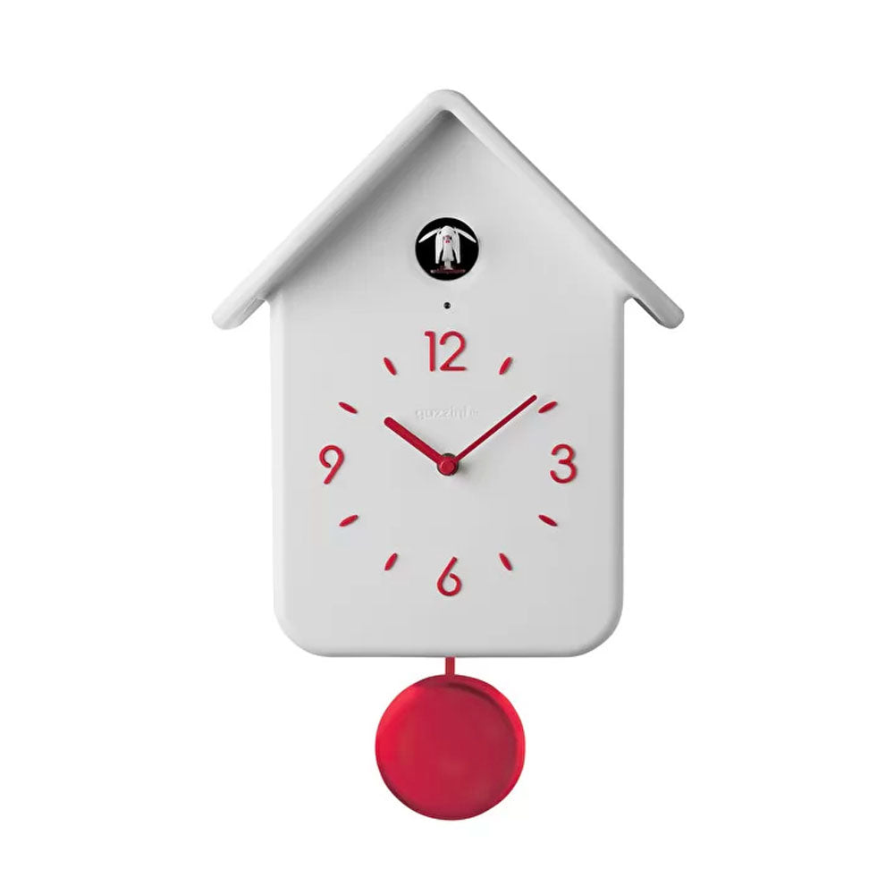Reloj CuCkoo Blanco con Péndulo Rojo GUZZINI- Depto51