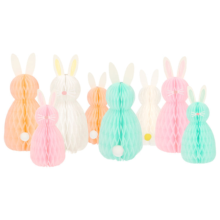 Set de 8 Decoraciones de Conejos Honeycomb Balls MERI MERI- Depto51