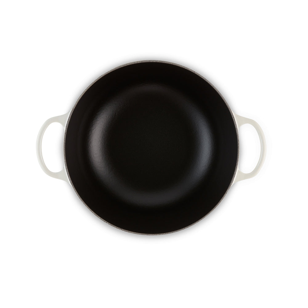 Olla Marmita Gourmet 26 cm Meringue Esmalte Negro LE CREUSET- Depto51