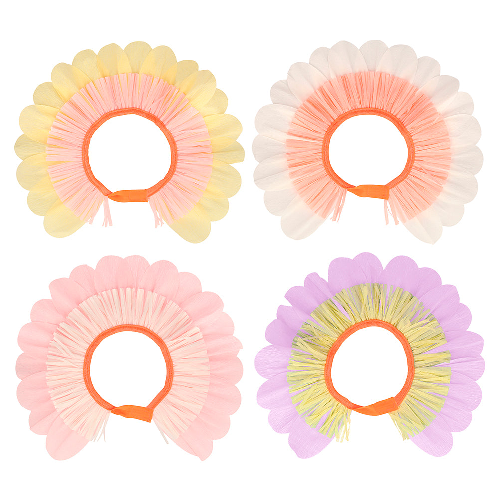 Set de 4 Coronas Bonete con Forma de Flor Pastel MERI MERI- Depto51