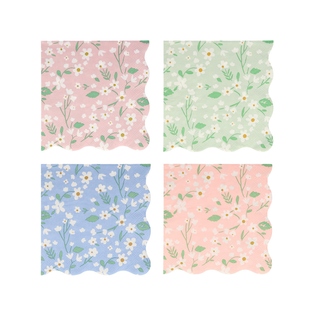 Set de 20 Servilletas Flores Mini 4 Colores Pequeñas MERI MERI- Depto51