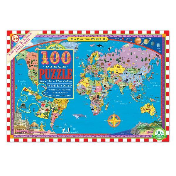 Puzzle 100 Piezas Mapa del Mundo EEBOO- Depto51