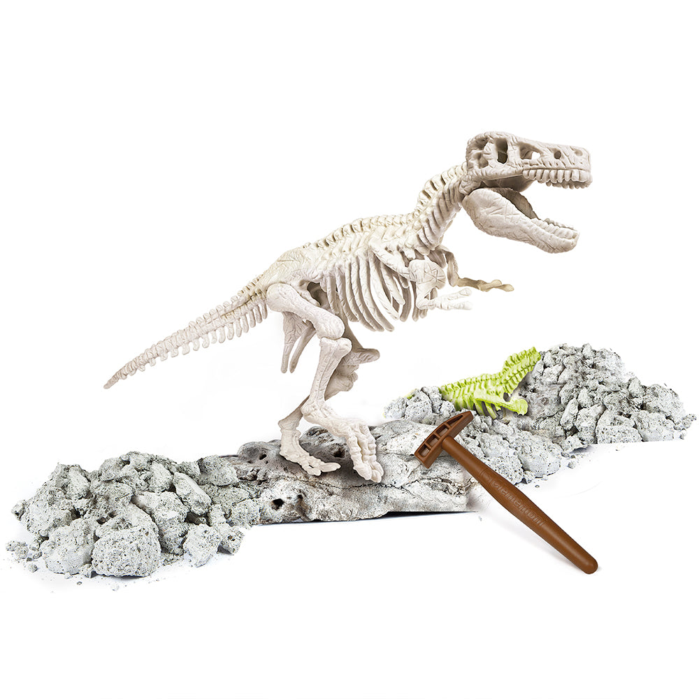 Juego de Ciencia Arqueología Dinosaurio Rex Fluorescente CLEMENTONI- Depto51