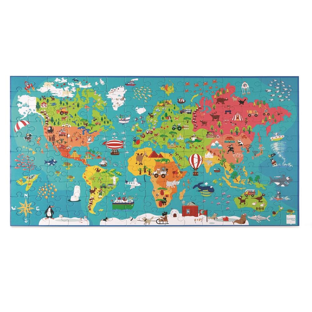 Puzzle 150 piezas Mapa del Mundo SCRATCH-EUROPE- Depto51