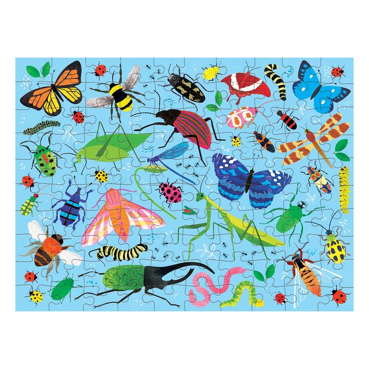 Puzzle Doble 100 piezas Insectos y Pájaros MUDPUPPY- Depto51