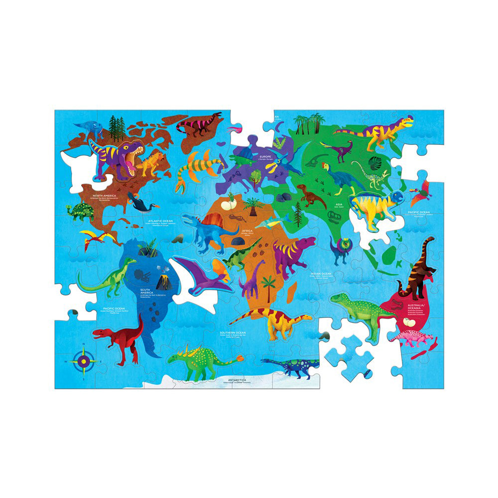 Puzzle 80 Piezas Geografía Dinosaurios MUDPUPPY- Depto51
