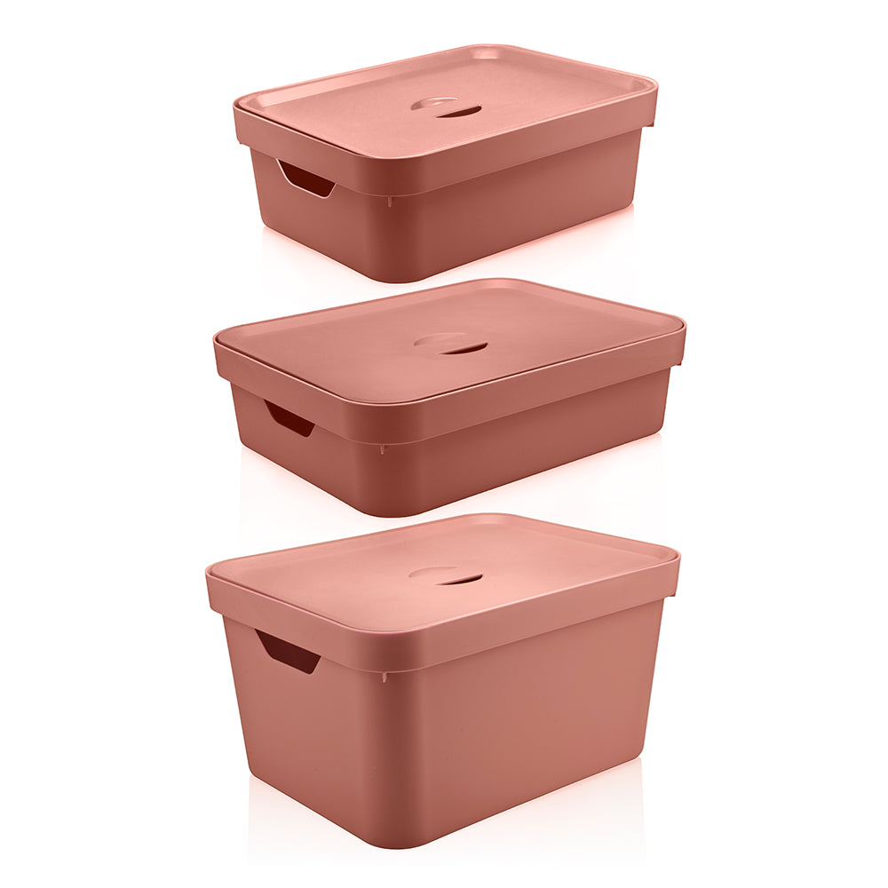 Set de 3 Cajas Cube Terracota OU- Depto51
