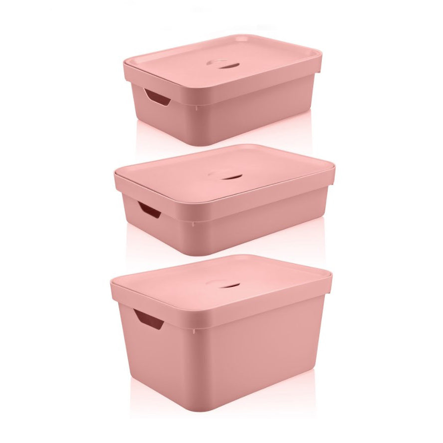 Set de 3 Cajas Cube Rosado OU- Depto51
