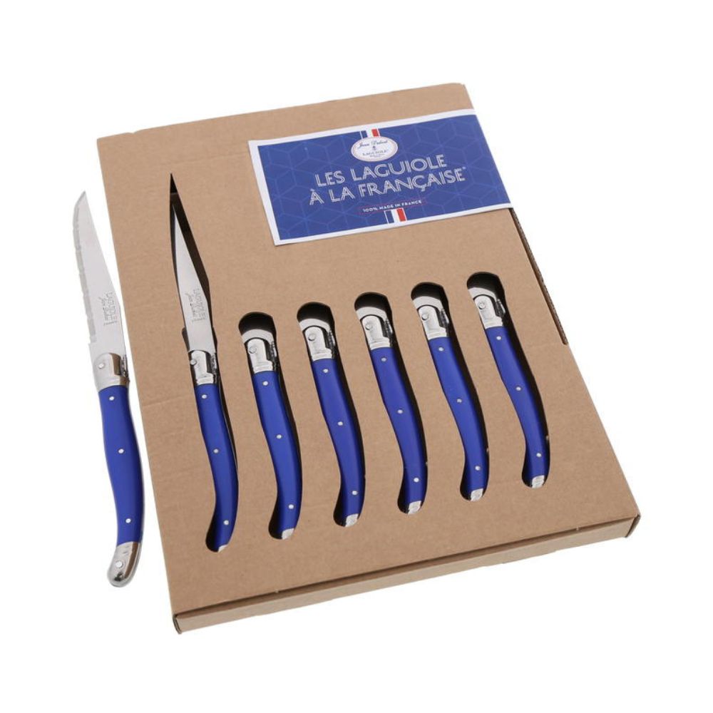 Set de 6 Cuchillos de Mesa a La Francaise Azul LAGUIOLE- Depto51