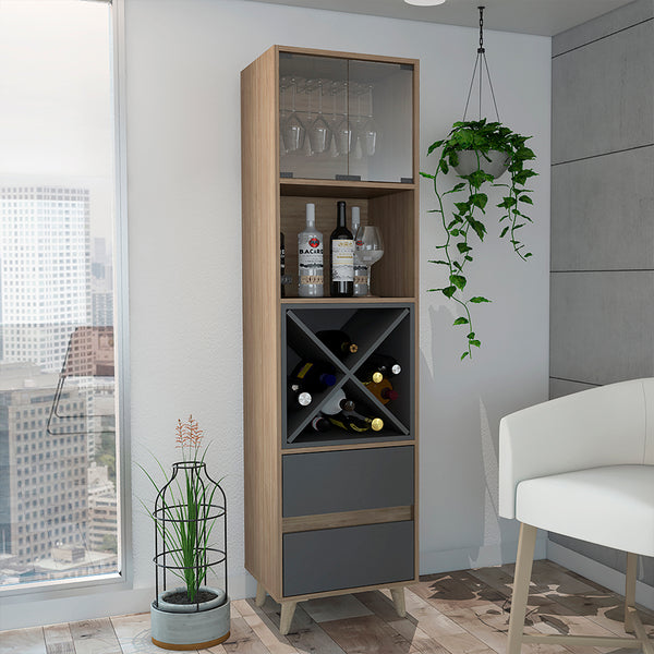 Mueble Bar con Compartimentos VENTE-UNIQUE Skarn (180x59x105 cm)