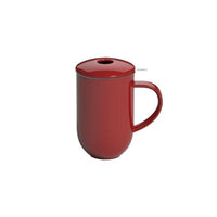 Mug Porcelana con Infusor y Tapa Rojo