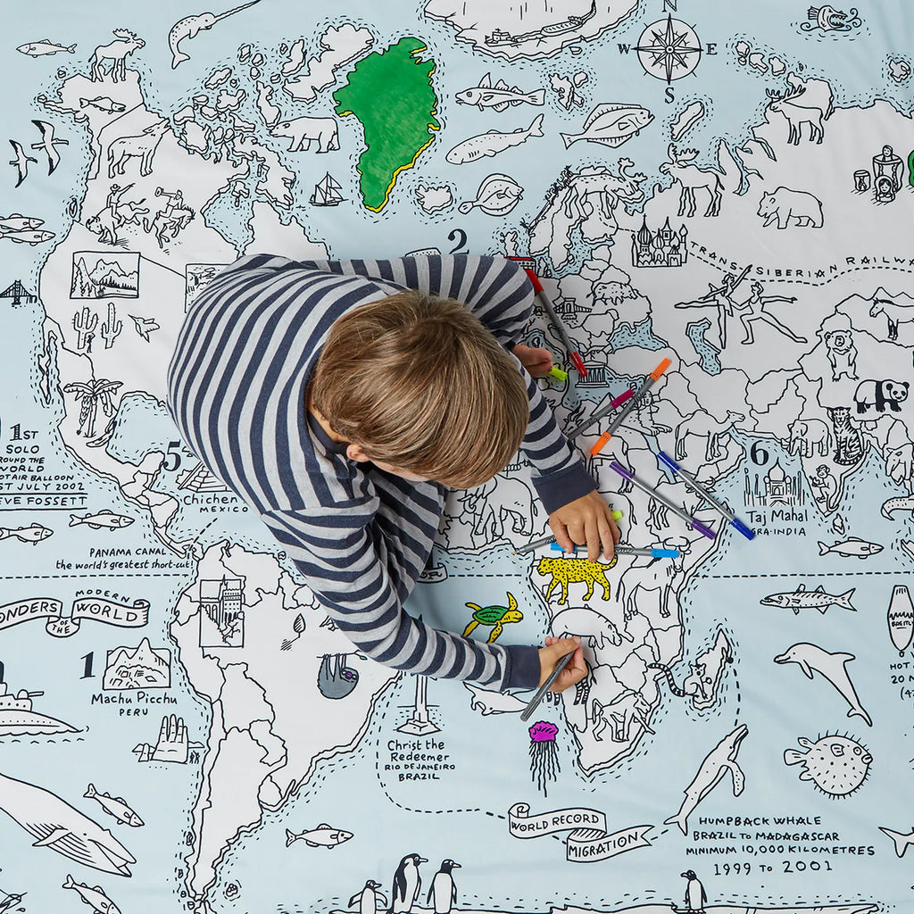 Cubre Plumón para pintar Mapa del Mundo EATSLEEPDOODLE- Depto51