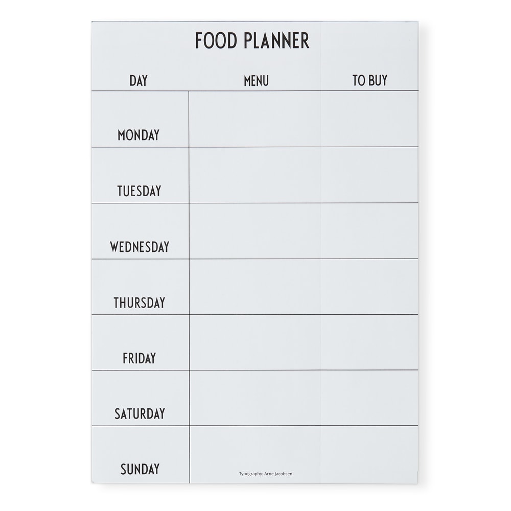 Planificador Menú Semanal DESIGN LETTERS- Depto51