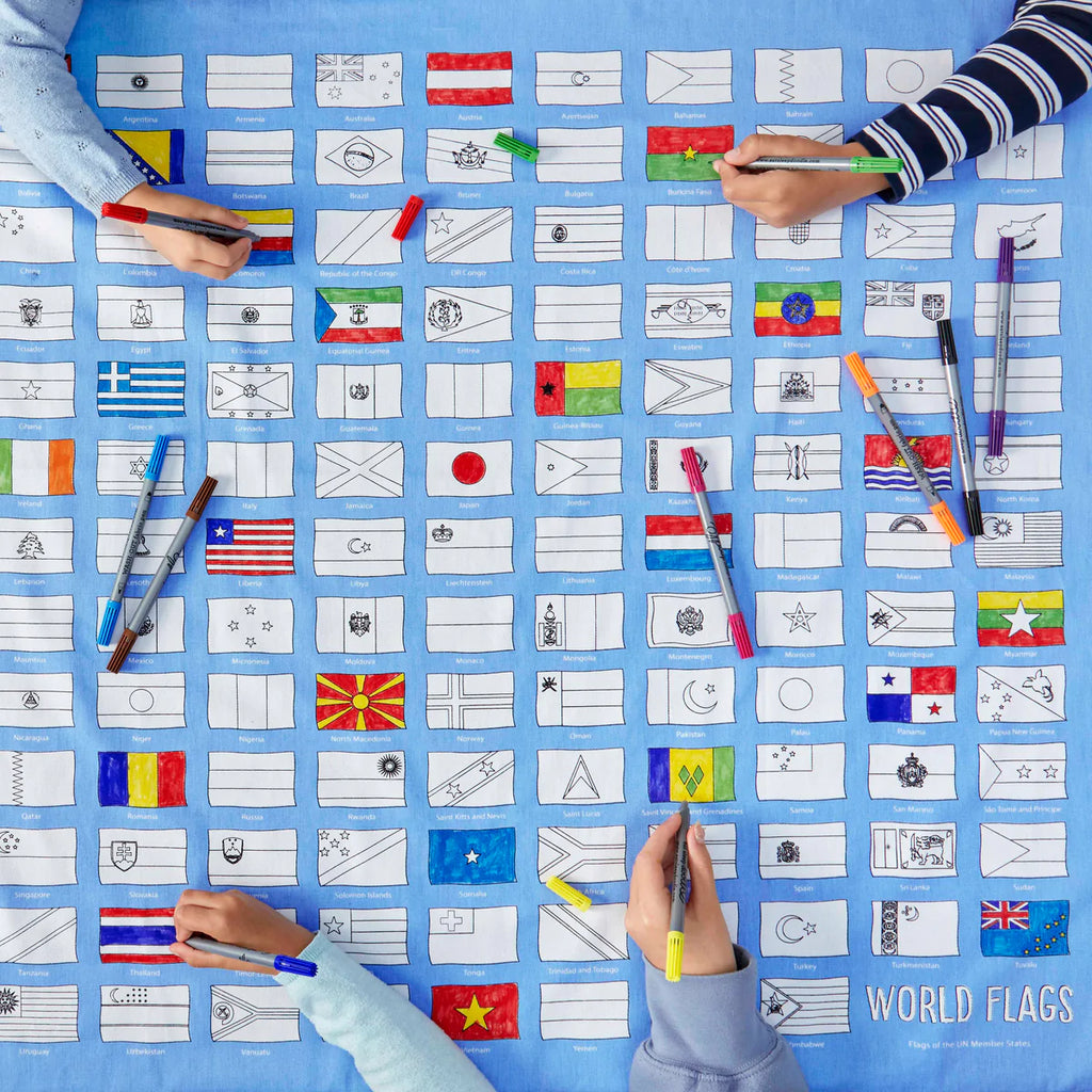 Mantel para Pintar Banderas del Mundo EATSLEEPDOODLE- Depto51