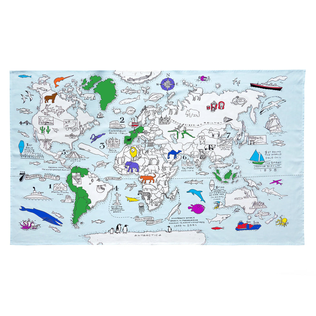 Mantel para Pintar Mapa del Mundo EATSLEEPDOODLE- Depto51